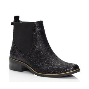 Black Glitter Ankle Boots